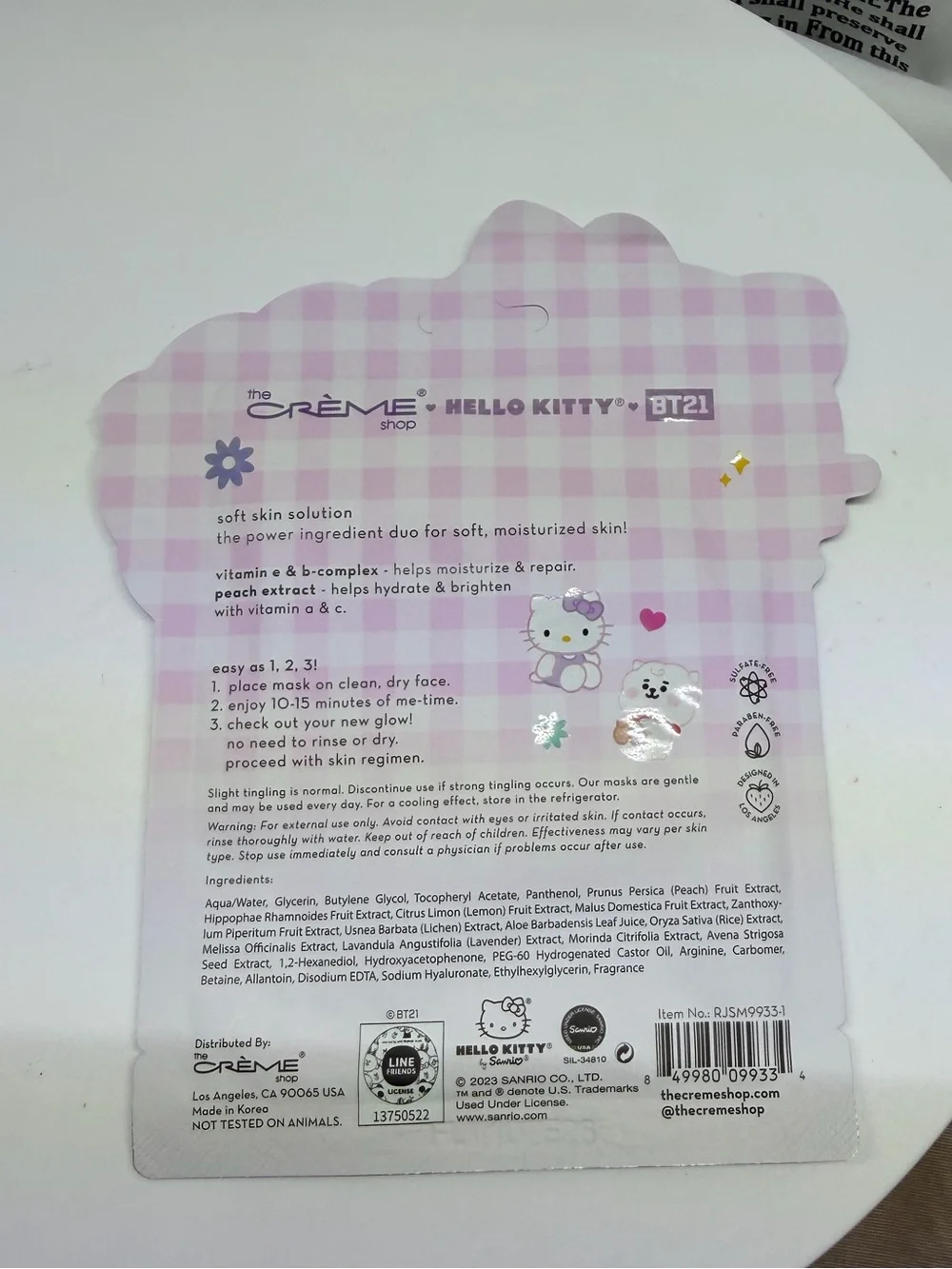 Hello Kitty hydrating sheet